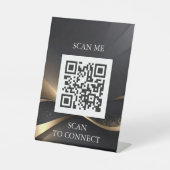 Luxury QR Code Sign | Scan Me Table Sign | Minimal 台座サイン (正面)
