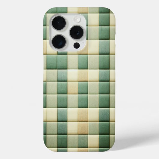 Luxury Quilted Fabric Pattern Case - Sage Green  Case-Mate iPhoneケース (裏面)