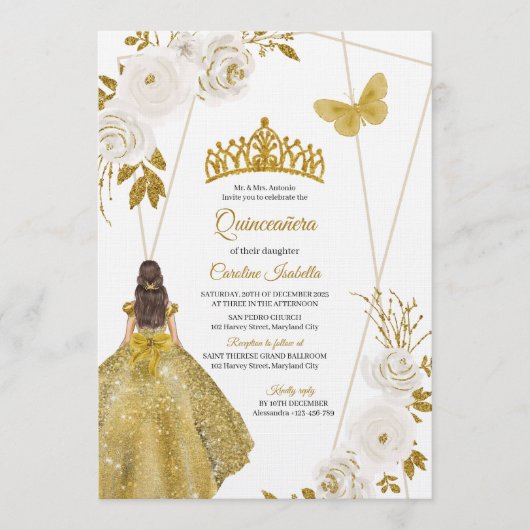 Luxury Quinceanera-Customizable Quinceanera Design 招待状 (正面)