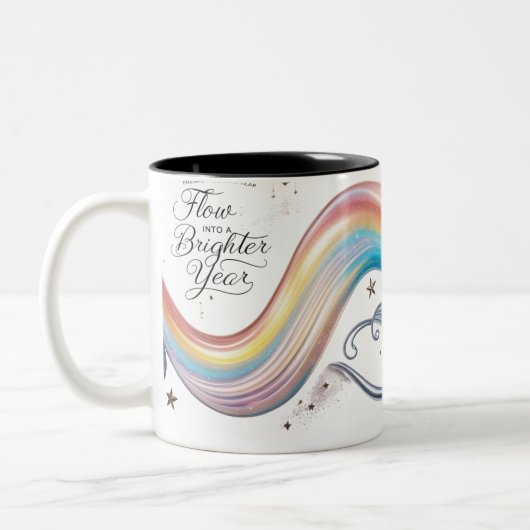 Luxury Rainbow Flow Brighter Year Two-Tone Mug ツートーンマグカップ (左)