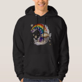 Luxury Rainbow Moon Fish 3D Star Pullover Hoodie パーカ (正面)