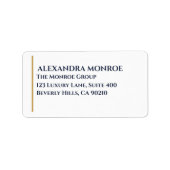 Luxury Real Estate Address – Minimal Elegant ラベル (正面)