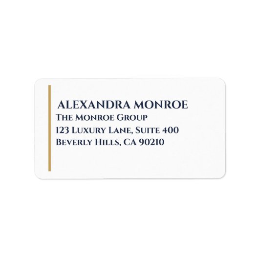 Luxury Real Estate Address – Minimal Elegant ラベル (正面)