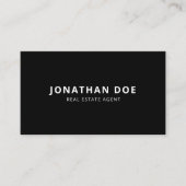 Luxury Real Estate Agent Elegant Black QR Code  名刺 (正面)