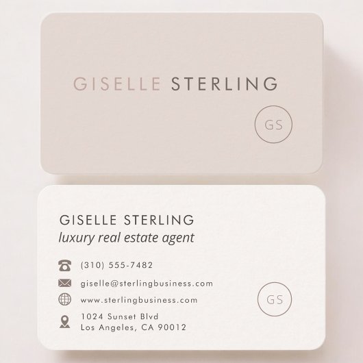 Luxury Real Estate Agent Feminine Professional  名刺