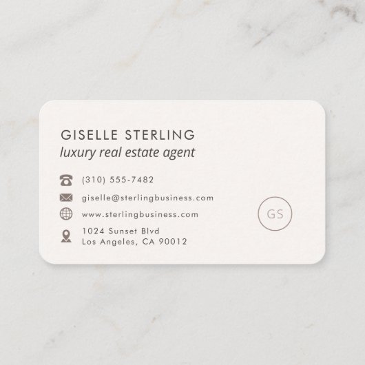 Luxury Real Estate Agent Feminine Professional 名刺 (裏面)