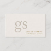 Luxury Real Estate Agent Monogram Professional 名刺 (正面)