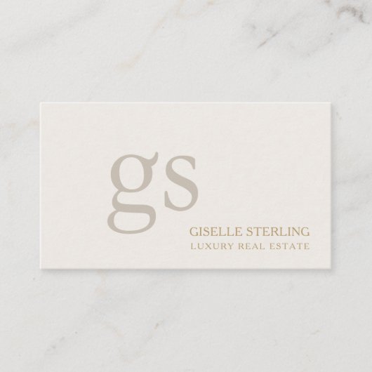 Luxury Real Estate Agent Monogram Professional 名刺 (正面)