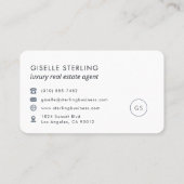 Luxury Real Estate Agent Navy Blue Professional 名刺 (裏面)