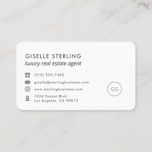 Luxury Real Estate Agent Navy Blue Professional 名刺 (裏面)