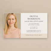 Luxury Real Estate Agent Neutral Beige Photo 名刺