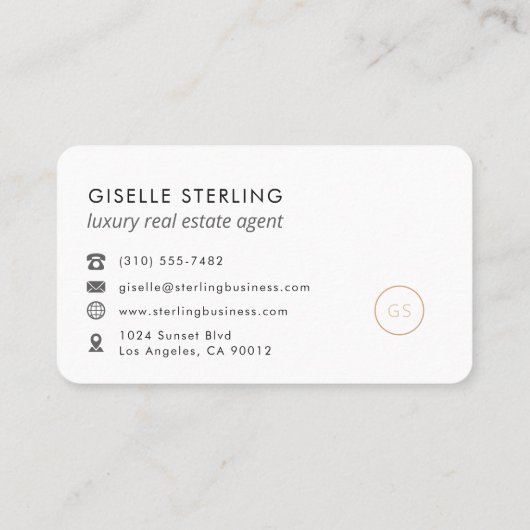 Luxury Real Estate Agent Professional 名刺 (裏面)