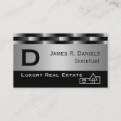 Luxury Real Estate Agent Professional Metallic 名刺 (正面)