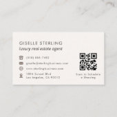 Luxury Real Estate Agent QR Code Blush Pink 名刺 (裏面)