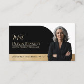 Luxury Real Estate Arch Frame Photo Black Gold 名刺 (正面)