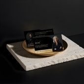 Luxury Real Estate Arch Frame Photo Black Gold 名刺