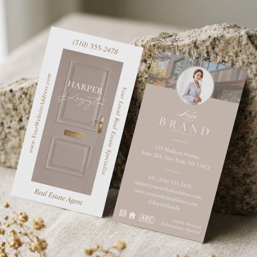 Luxury Real Estate Beige Door Professional Photo 名刺