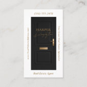 Luxury Real Estate Black Door Professional Photo 名刺 (正面)