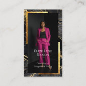 Luxury Real Estate Black Gold Marble Arch Photo 名刺 (正面)