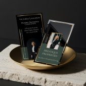 Luxury Real Estate Black Gold Photo Monogram 名刺