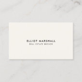 Luxury Real Estate Broker Modern Minimalist Ivory 名刺 (正面)