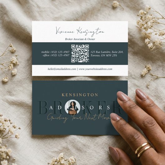 Luxury Real Estate Broker Professional Photo QR 名刺