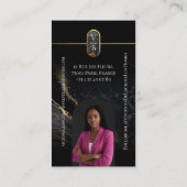Luxury Real Estate Elegant Black Gold Marble Photo 名刺 (裏面)