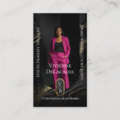 Luxury Real Estate Elegant Black Gold Marble Photo 名刺 (正面)