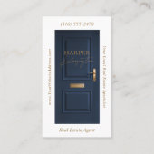 Luxury Real Estate Navy Door Professional Photo 名刺 (正面)