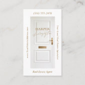 Luxury Real Estate White Door Professional Photo 名刺 (正面)