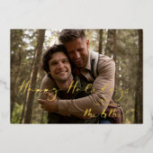 Luxury Real Golden Future Mr & Mr Christmas Couple 箔シーズンカード (正面)