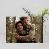 Luxury Real Golden Future Mr & Mr Christmas Couple 箔シーズンカード (立ち正面)