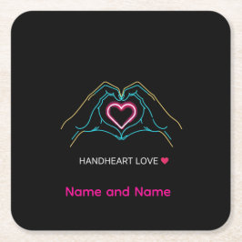 Luxury Realistic Couple Holding Hands Gold Ring An スクエアペーパーコースター