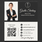Luxury Realtor Neutral Photo QR Code 名刺