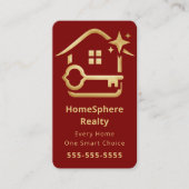 Luxury Realtor Real Estate Agent Broker Deep Red 名刺 (正面)