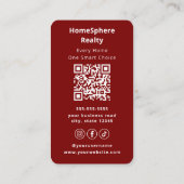 Luxury Realtor Real Estate Agent Broker Deep Red 名刺 (裏面)