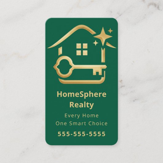 Luxury Realtor Real Estate Agent Broker Green 名刺 (正面)