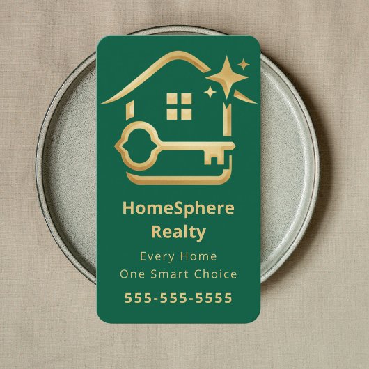 Luxury Realtor Real Estate Agent Broker Green 名刺