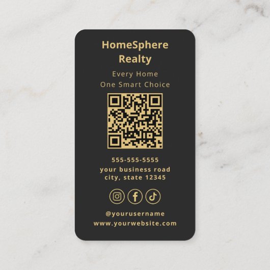 Luxury Realtor Real Estate Agent Broker Modern 名刺 (裏面)