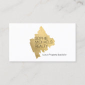 Luxury Realtor Real Estate Gold Modern White 名刺 (正面)