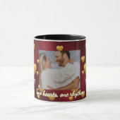 Luxury Red and Gold Heart Personalized Photo Coupl マグカップ (中央)