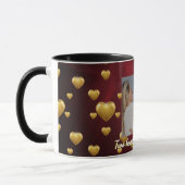 Luxury Red and Gold Heart Personalized Photo Coupl マグカップ (左)