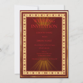 Luxury Red and Gold Wedding Invitation 招待状