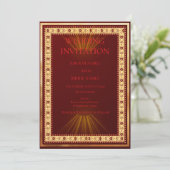 Luxury Red and Gold Wedding Invitation  招待状 (スタンド正面)