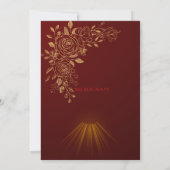 Luxury Red and Gold Wedding Invitation  招待状 (裏面)