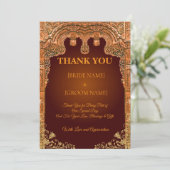 Luxury Red and Gold Wedding Thank You Card サンキューカード (スタンド正面)