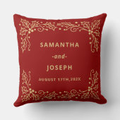 Luxury Red & Antique-Gold Wedding クッション (裏面)