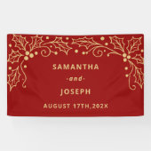 Luxury Red & Antique-Gold Wedding 横断幕 (横)