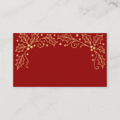 Luxury Red & Antique Gold Wedding Details エンクロージャーカード (裏面)