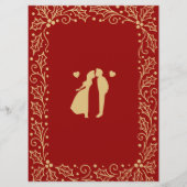 Luxury Red & Antique-Gold Wedding Menu Card メニュー (裏面)